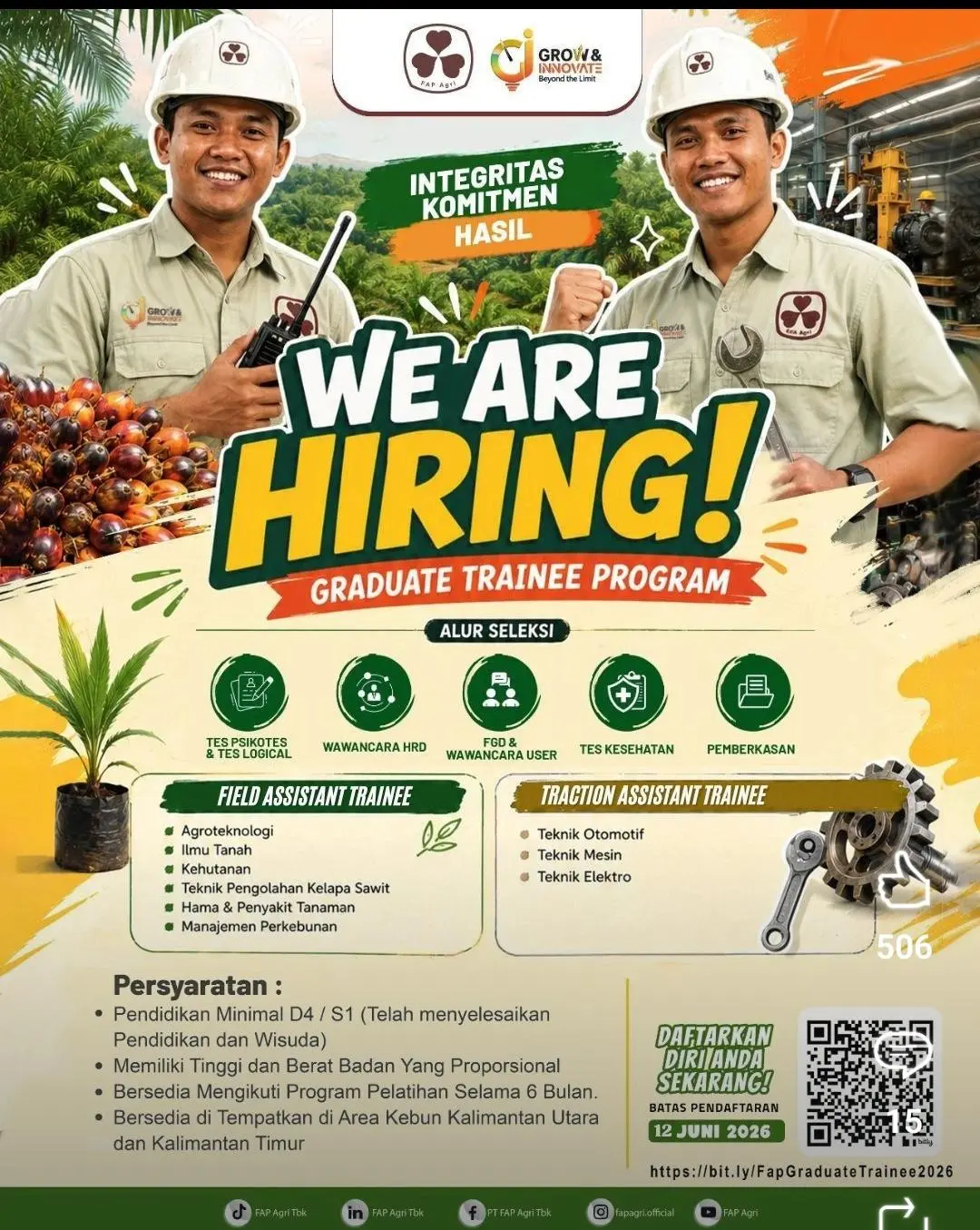 Career Opportunity for Alumni: FAP Agri Graduate Trainee Program 2026